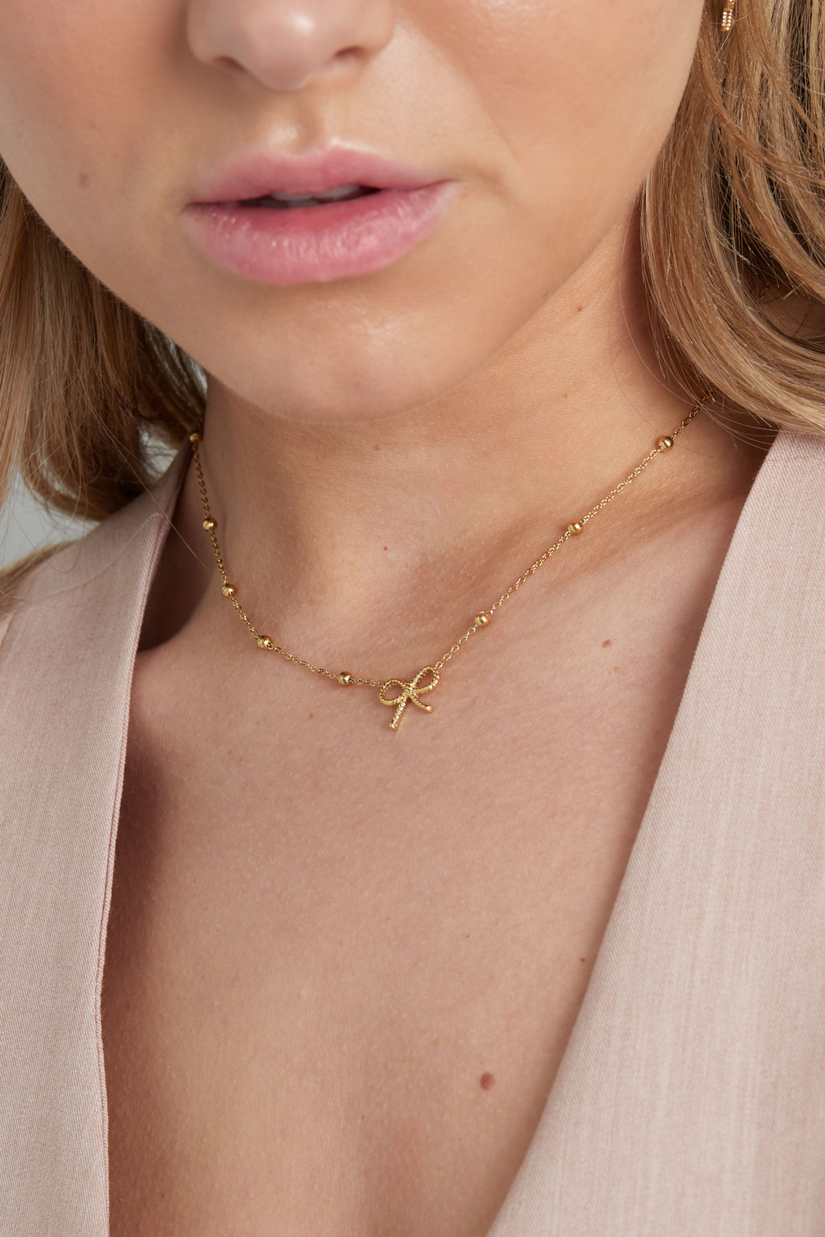 Ketting bow basic - goud h5 Afbeelding2